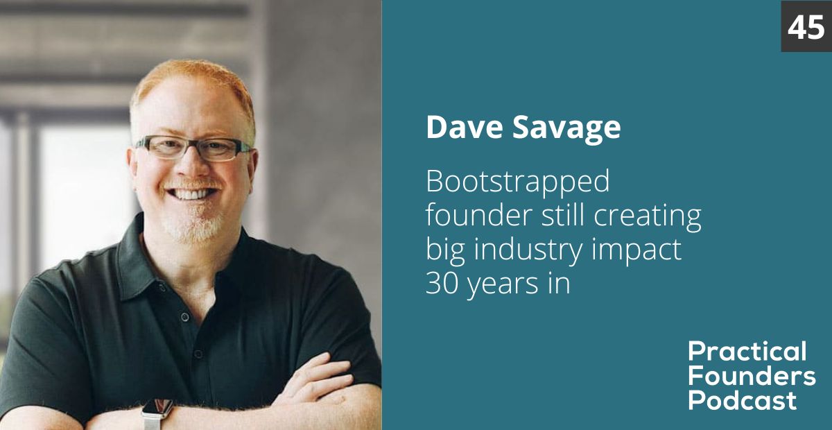 practicalfoundr's tweet card. Practical Founders podcast interview with Dave Savage, cofounder and CEO of Mortgage Coach, used by 40,000 loan officers in the US.