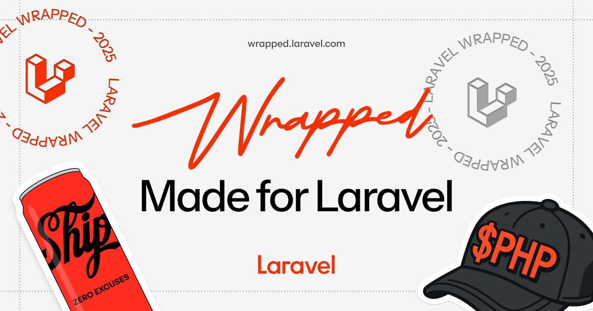 _mickela's tweet card. Laravel Wrapped highlights the contributions of our global Artisan community and everything they shipped.