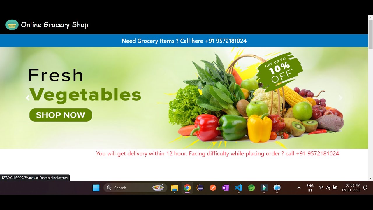 lazycoderonline's tweet card. Online Grocery Shopping Project || Grocery Management System Project...