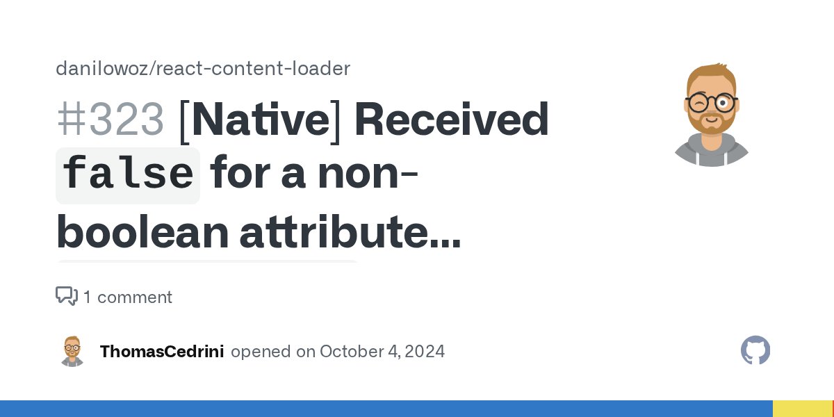TMaszko's tweet card. What did you do? Try to create a Placeholder component in React Native like that : import ContentLoader from "react-content-loader/native"; export function Placeholder() { return