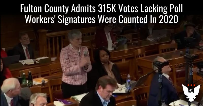 briannalyman2's tweet card. Fulton County admitted that around 315,000 votes from the 2020 election were illegally certified and included in the final election results.