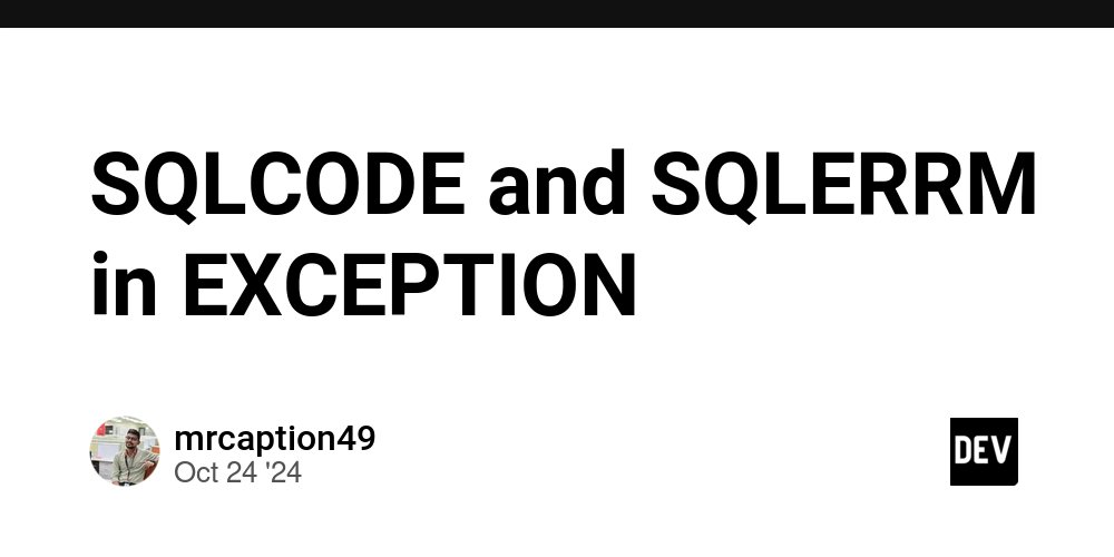 prod42net's tweet card. SQLCODE and SQLERRM in EXCEPTION In PL/SQL, you can combine both SQLCODE and SQLERRM...