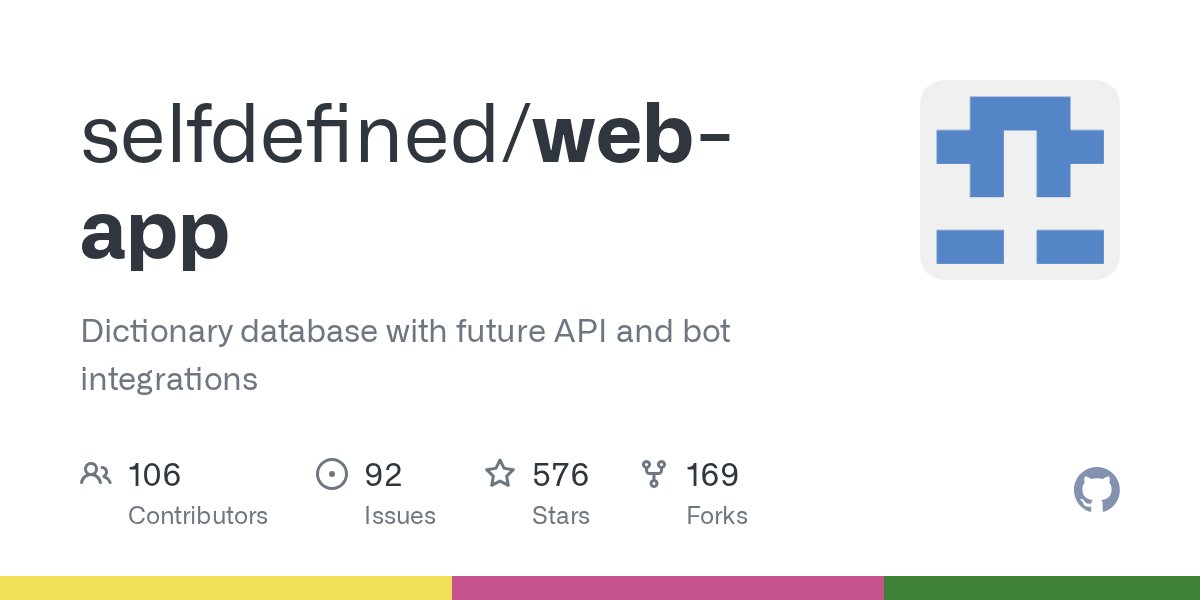 vjwang's tweet card. Dictionary database with future API and bot integrations - selfdefined/web-app