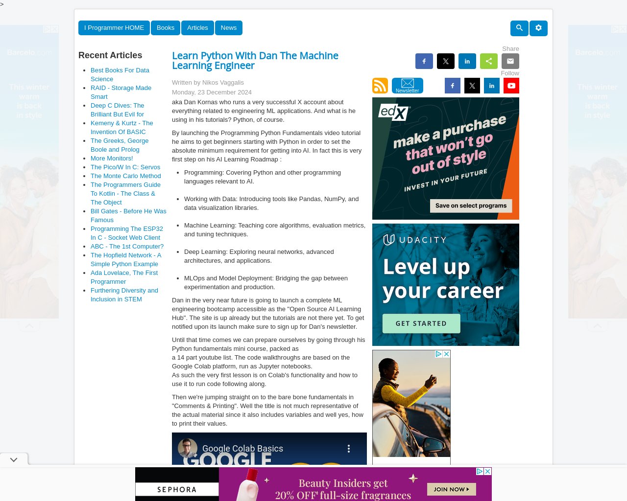 managetech_inc's tweet card. Pythonの基本を学ぶためのDan KornasのプログラミングPython基礎ビデオチュートリアルがありま