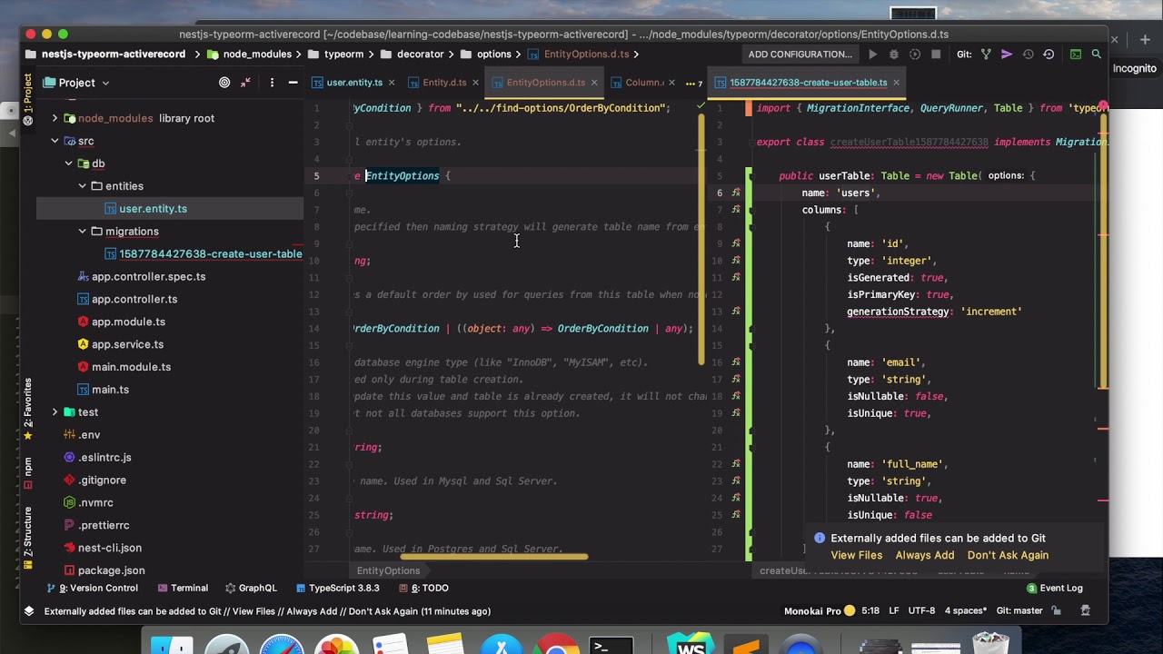 beyondcoder's tweet card. TypeORM & NestJS with ActiveRecord & dotenv | Writing first TypeORM...