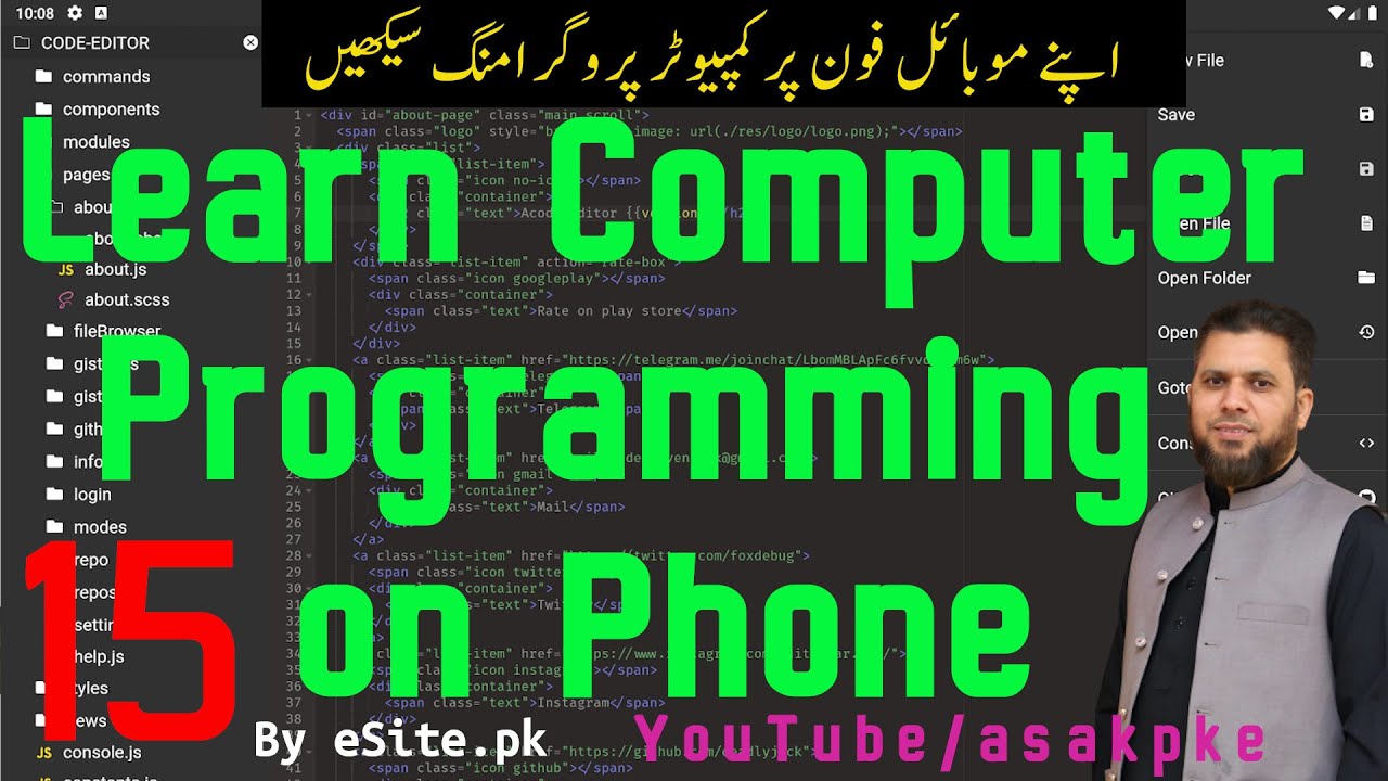 asakpke's tweet card. 15 Learn Coding on Your Phone in Urdu | Programming Different Star...