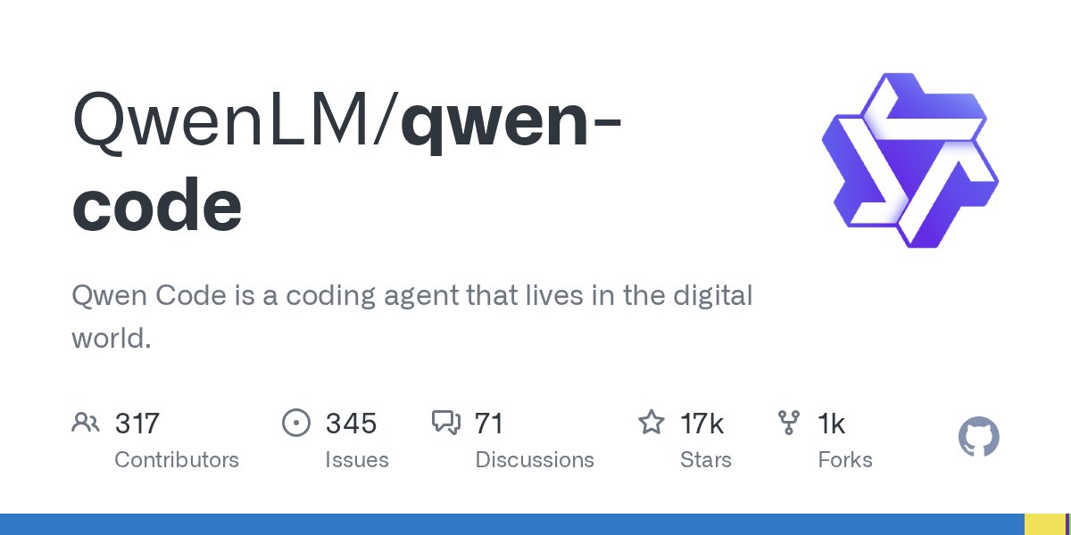 Alibaba_Qwen's tweet card. Qwen Code is a coding agent that lives in the digital world. - QwenLM/qwen-code