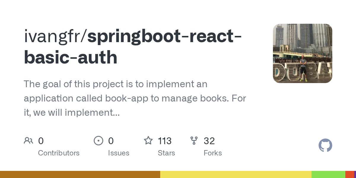 ivangfr's tweet card. The goal of this project is to implement an application called book-app to manage books. For it, we will implement a back-end Spring Boot application called book-api and a font-end React applicatio...