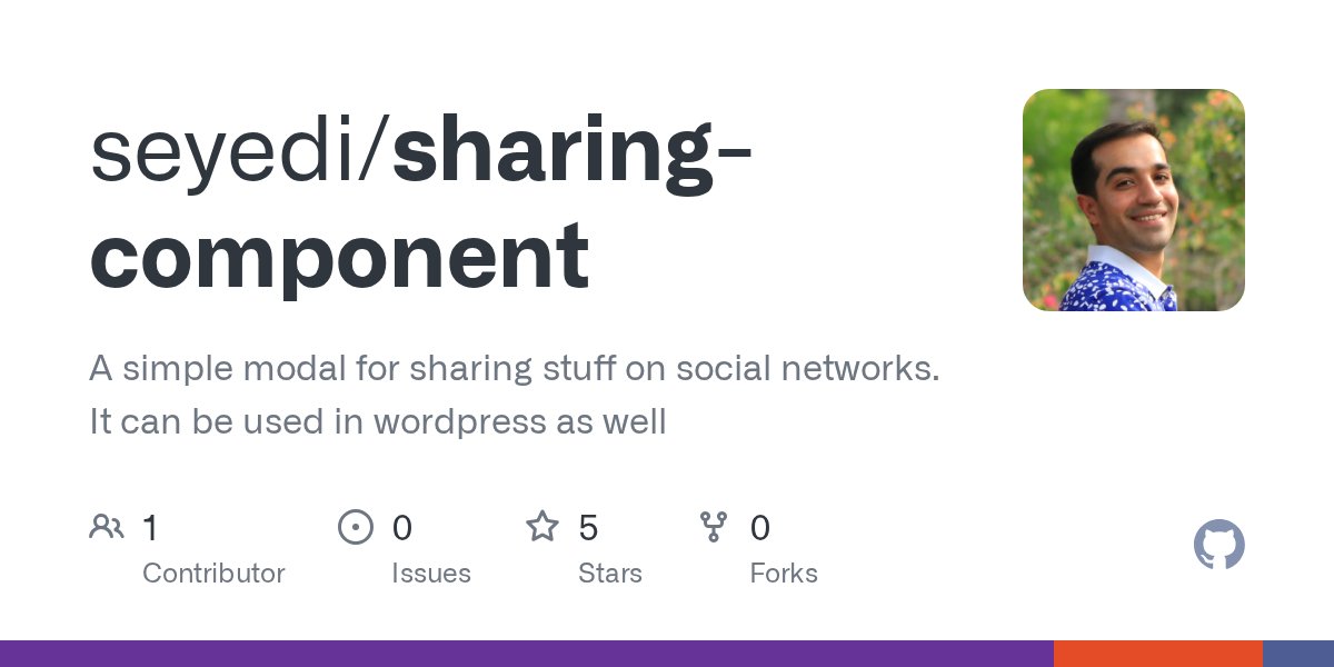 CSSTricksIr's tweet card. A simple modal for sharing stuff on social networks. It can be used in wordpress as well - seyedi/sharing-component