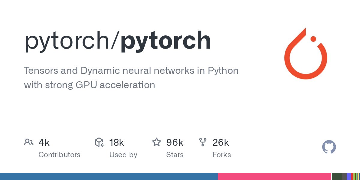 panta_sui's tweet card. Tensors and Dynamic neural networks in Python with strong GPU acceleration - pytorch/pytorch