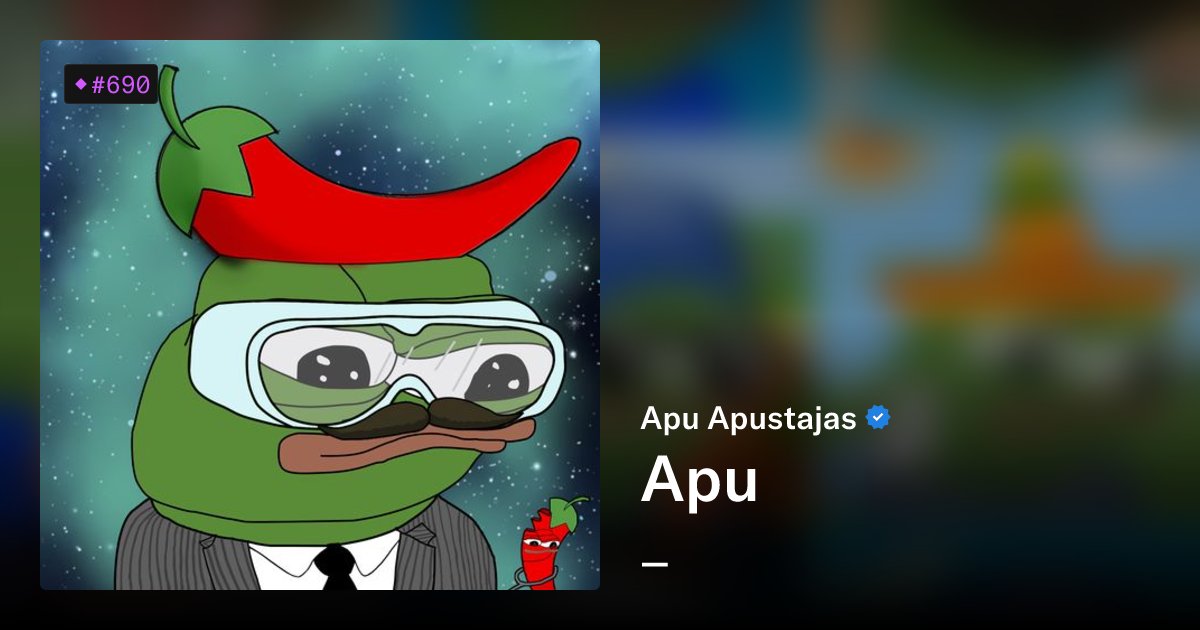 Lowcode_Lab's tweet card. Introducing the Apu Apustaja NFT Collection - the ultimate celebration of internet culture's favorite frog! This series features the lovable green frog in all his wholesome glory. Each unique piece...