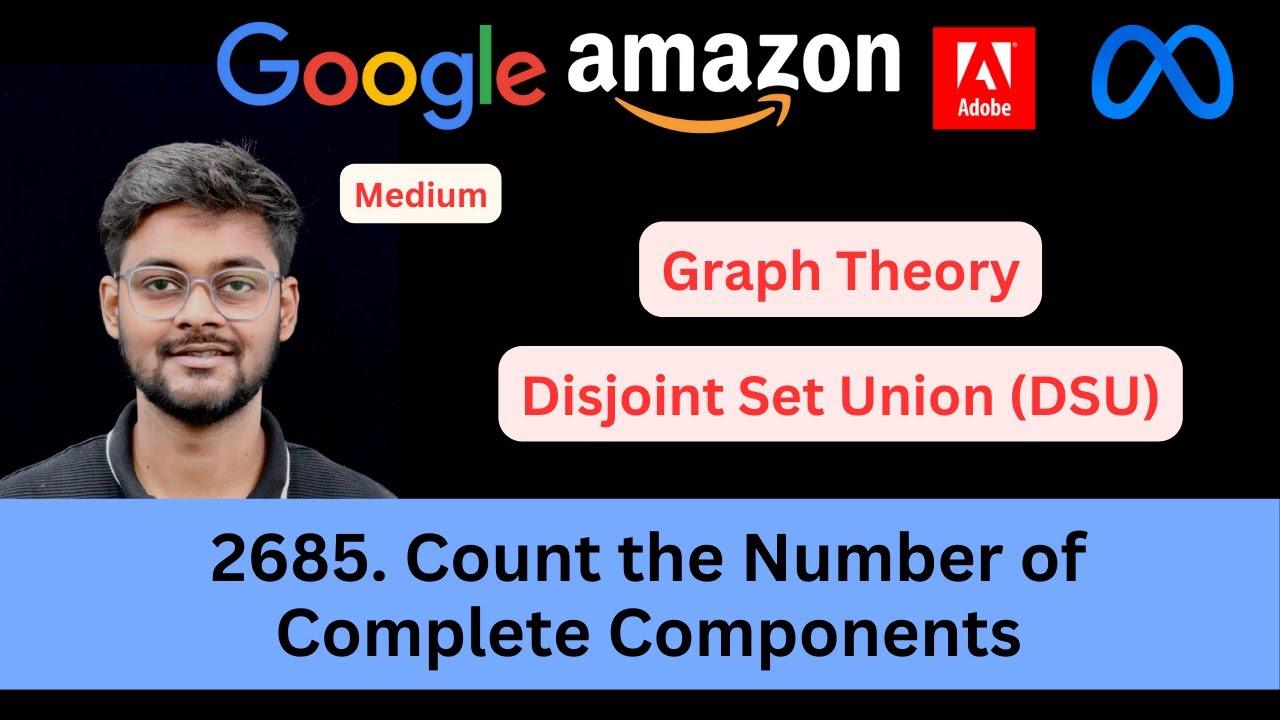 codeharmonyHQ's tweet card. LeetCode 2685 Count the Number of Complete Components | Disjoint Set...