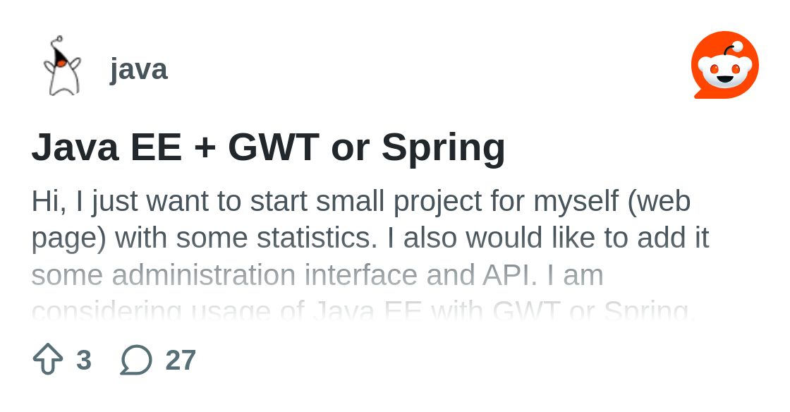 redditJava's tweet card. Explore this post and more from the java community