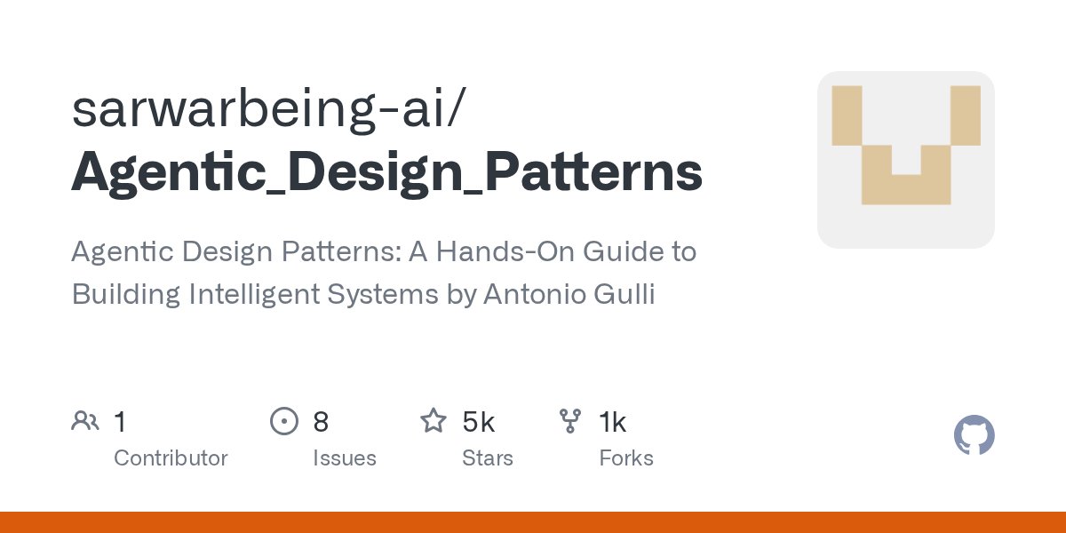 coder6_'s tweet card. Agentic Design Patterns: A Hands-On Guide to Building Intelligent Systems by Antonio Gulli - sarwarbeing-ai/Agentic_Design_Patterns