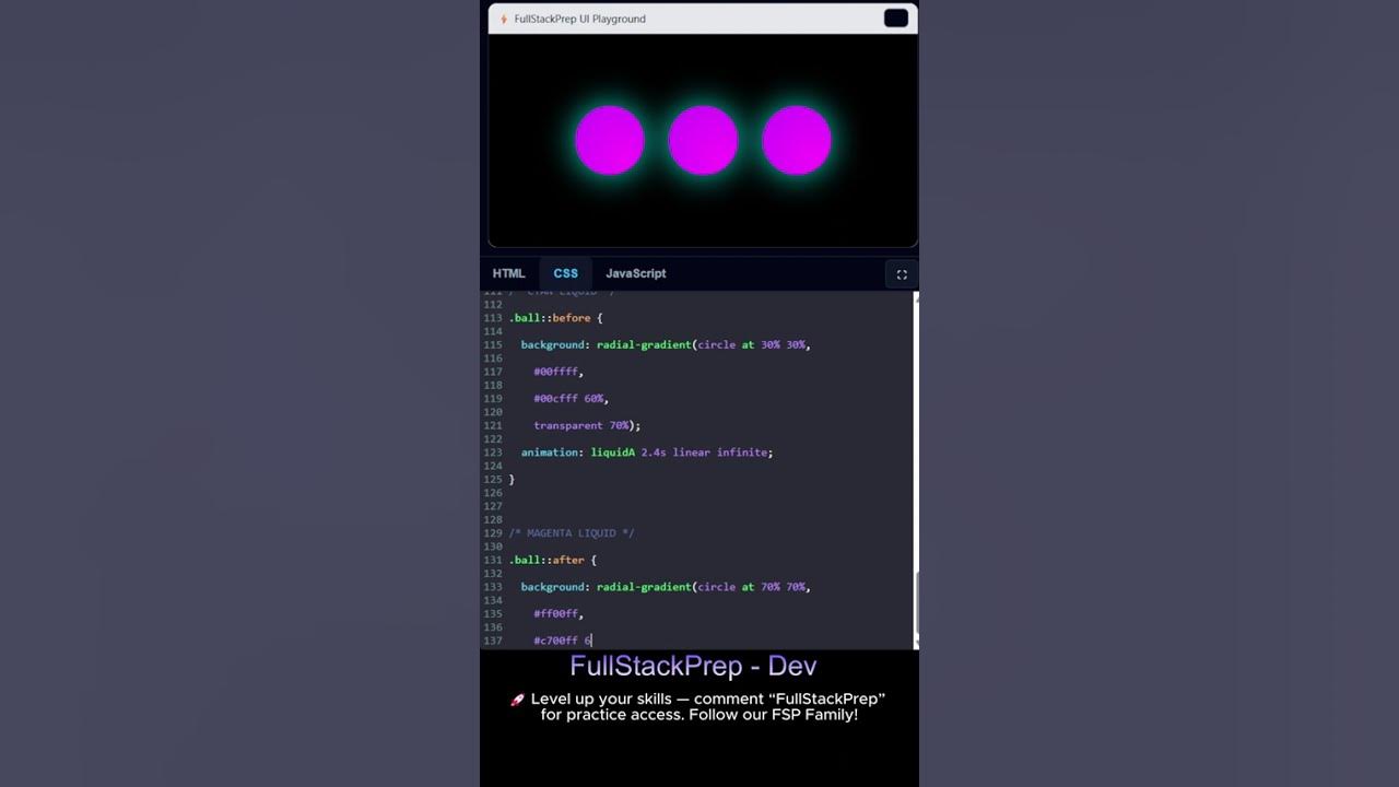 FullstackprepD's tweet card. This Ball Never Stops Jumping 🤯 | HTML CSS #fullstackprep #webdesign...