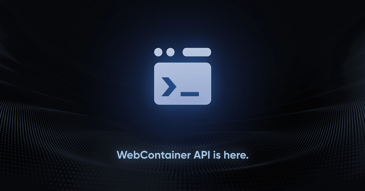 boltdotnew's tweet card. After two years of usage by millions of developers every month, today we are excited to release the public WebContainer API for general use.