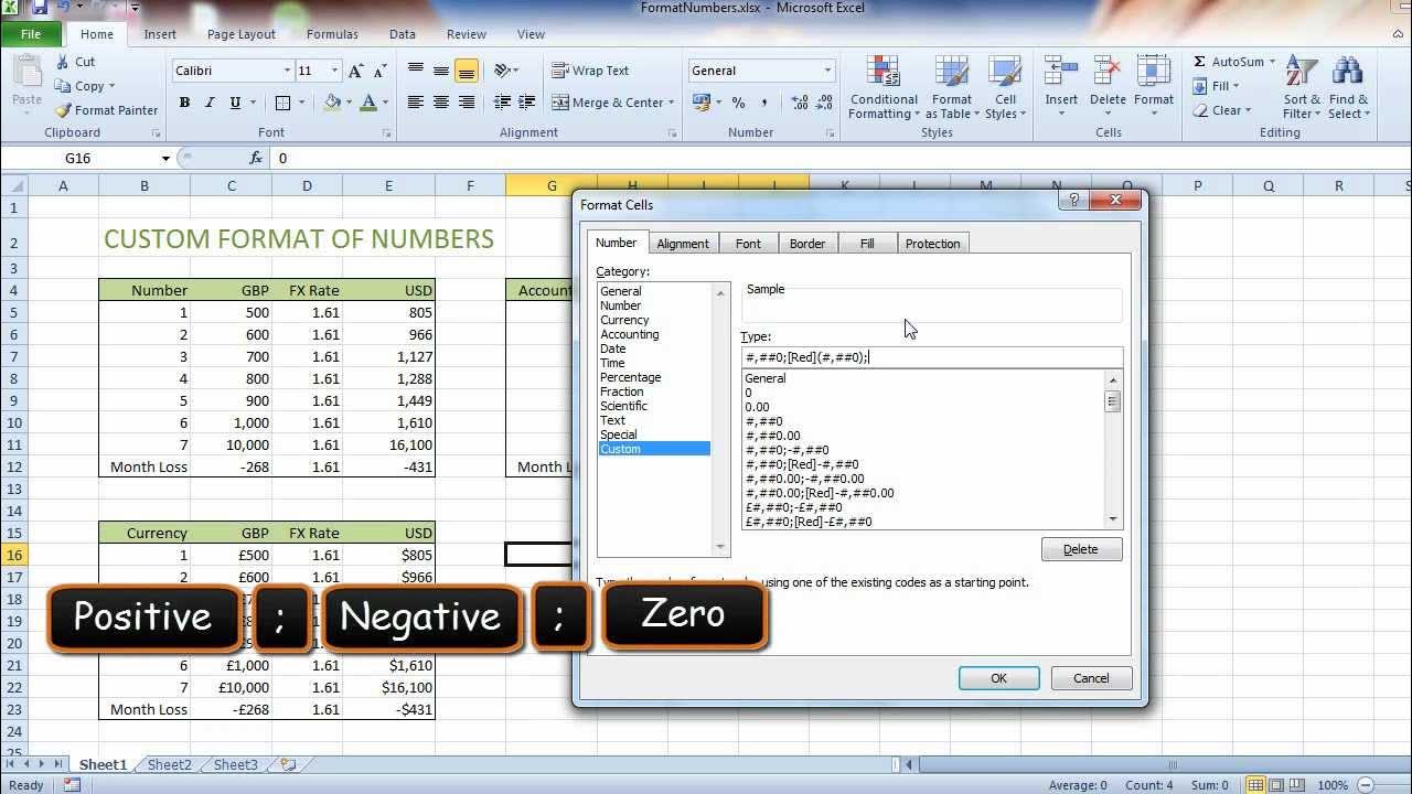 ExcelVideoTutor's tweet card. How To Custom Format Numbers In Excel