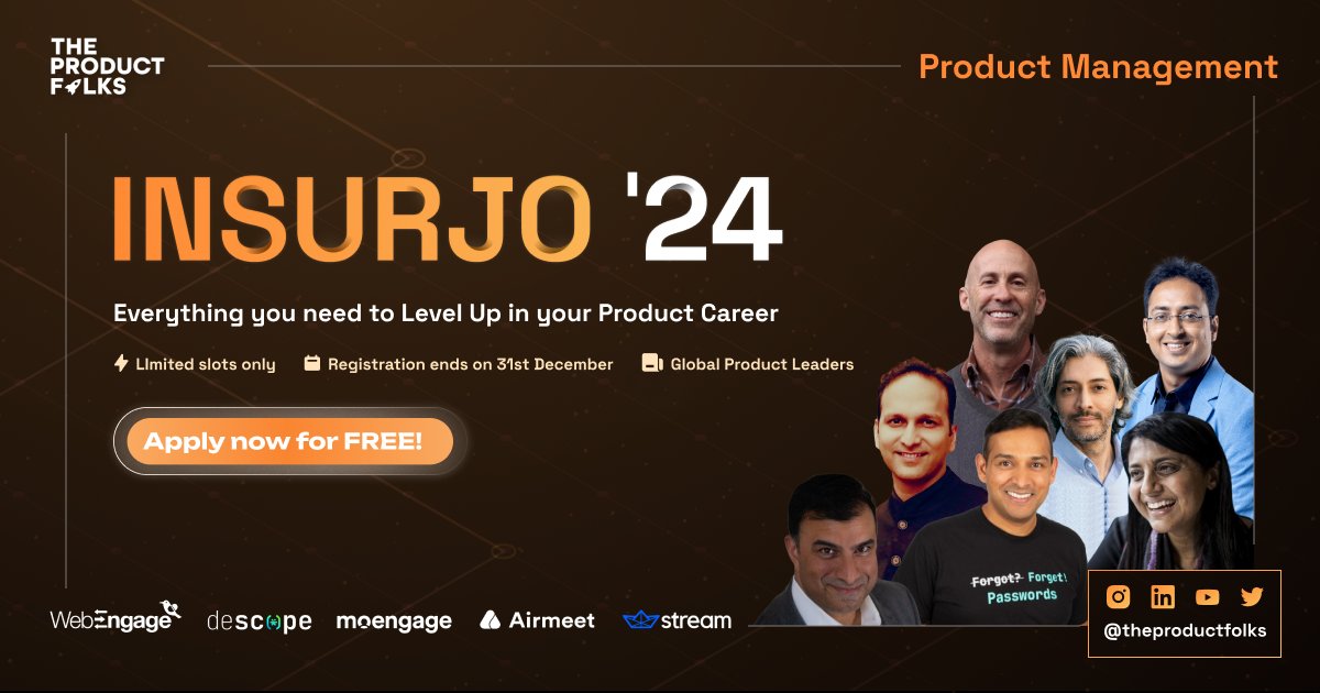 TheProductfolks's tweet card. Insurjo combines the best lessons from seasoned Product Leaders to help you learn the most essential skills and grow in your Product career.