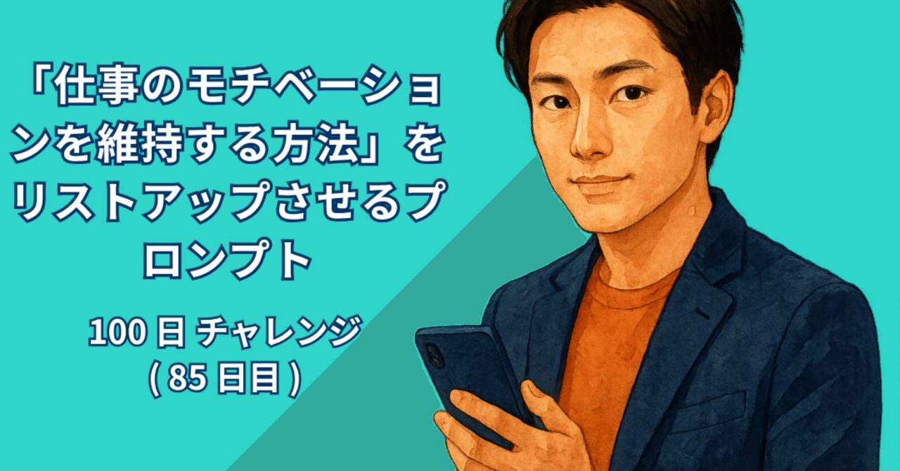 AI_Lab_Take's tweet card. 著者：RYO 日付：2025年10月5日 1. はじめに 仕事をしていると、やる気がなかなか続かないときってありますよね。朝はやる気満々でも、午後になると疲れやストレスで手が止まってしまったり、やるべきことが山積みで途方に暮れたりすることもあります。そんなとき、誰かに「頑張れ！」と言われても、一瞬元気になるだけで、長続きはしません。自分自身でモチベーションをコントロールする方法を持っていると...
