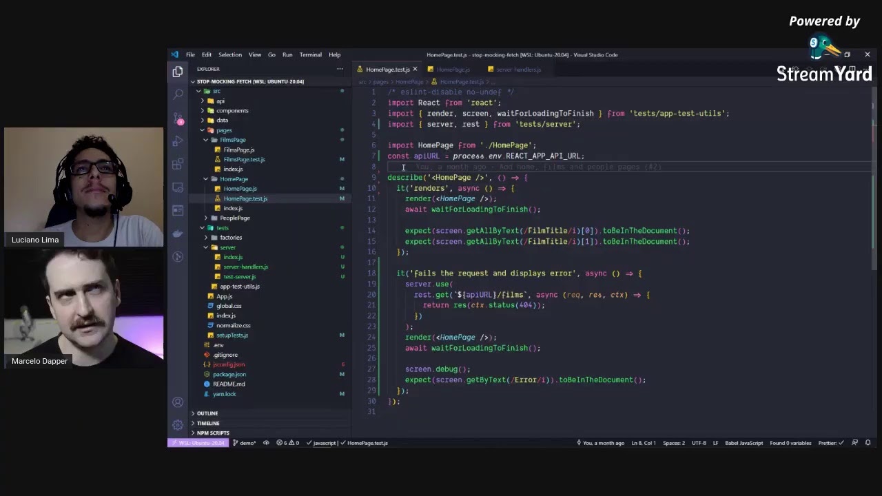 ReactSSA's tweet card. React Salvador Meetup #22 :Como parar de fazer mock da fetch API
