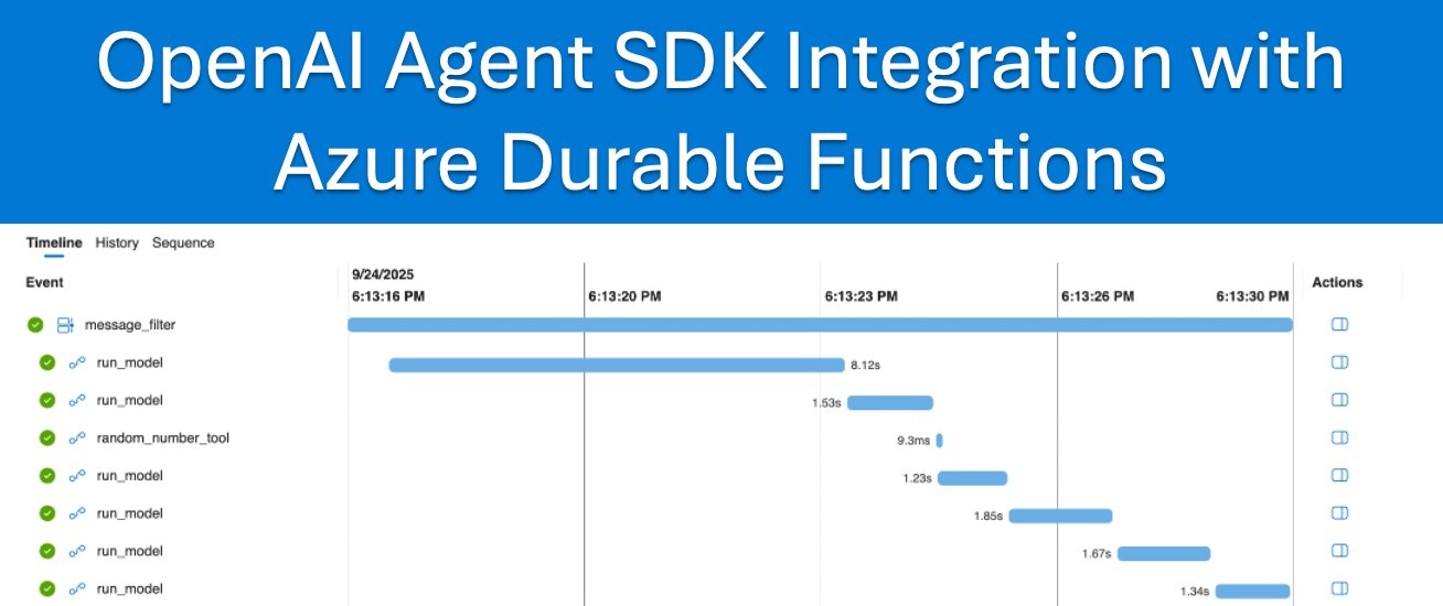 AzureWeekly's tweet card. Picture this: Your agent authored with the OpenAI Agent SDK is halfway through analyzing 10,000 customer reviews when it hits a rate limit and dies. All that...