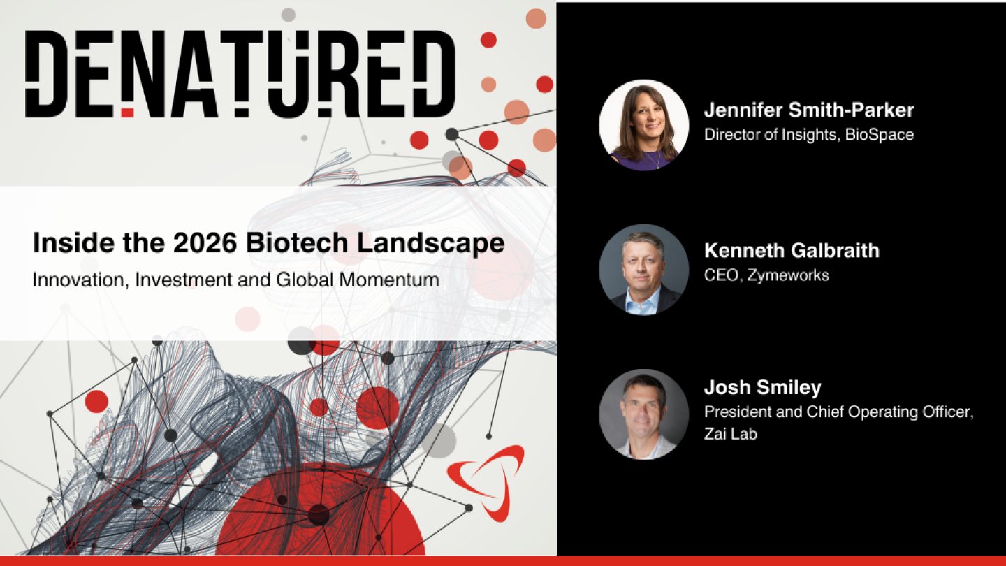 biospace's tweet card. In this episode of Denatured, Jennifer Smith-Parker speaks to Kenneth Galbraith, ⁠CEO of Zymeworks and Josh Smiley, president and COO of Zai Lab, about how renewed confidence is driving biotech...