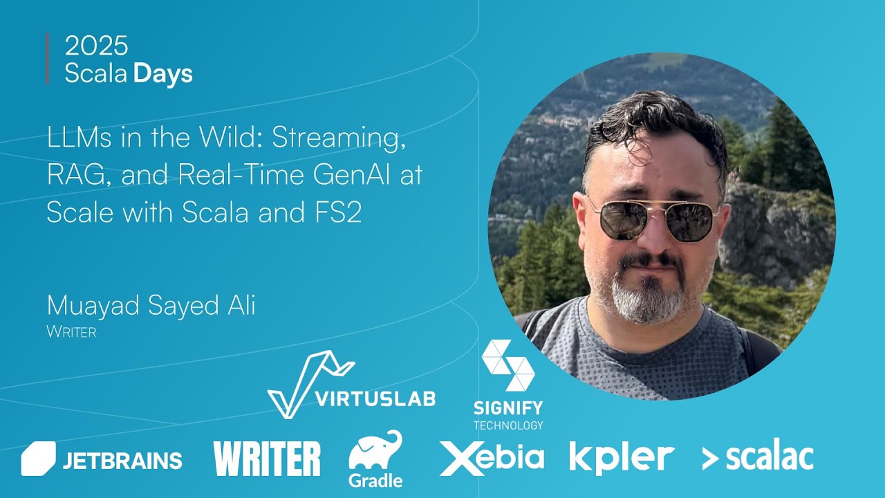 scala_lang's tweet card. Muayad Sayed Ali: LLMs in the Wild - Streaming, RAG, and Real Time...