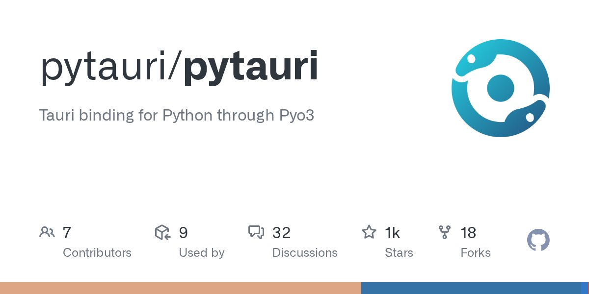 willmcgugan's tweet card. Tauri binding for Python through Pyo3. Contribute to pytauri/pytauri development by creating an account on GitHub.
