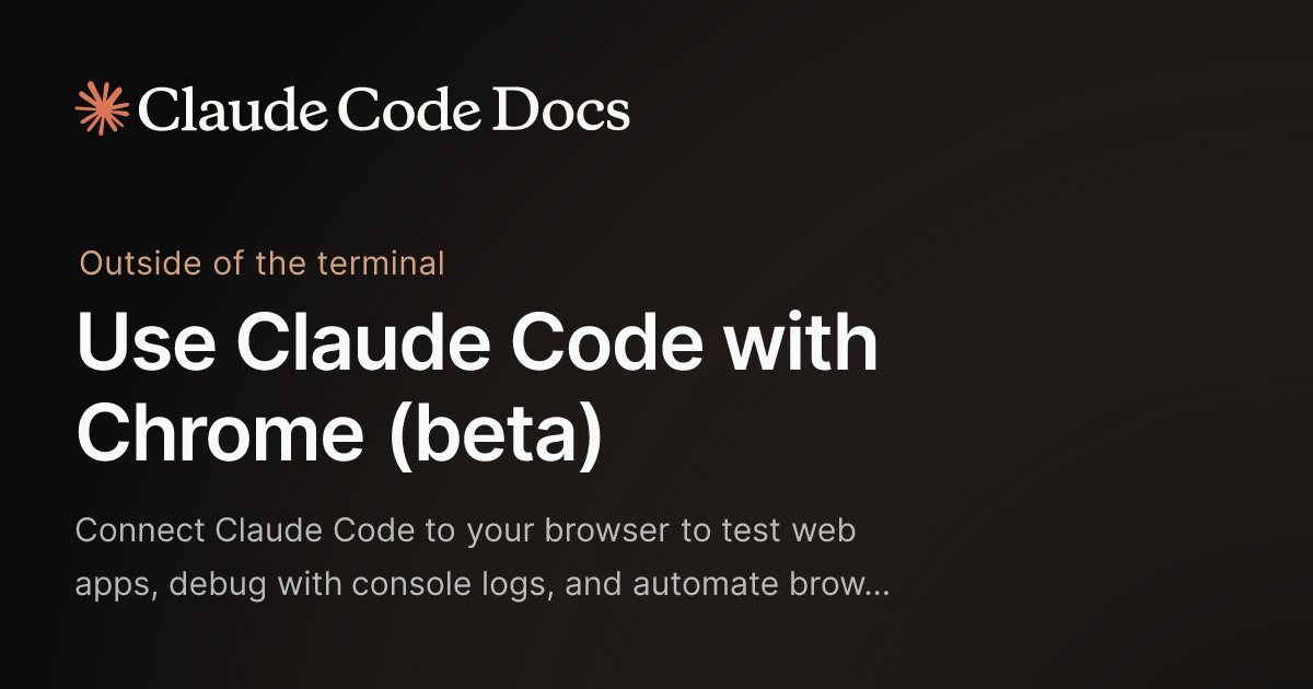 Immerse_code's tweet card. Connect Claude Code to your browser to test web apps, debug with console logs, and automate browser tasks.