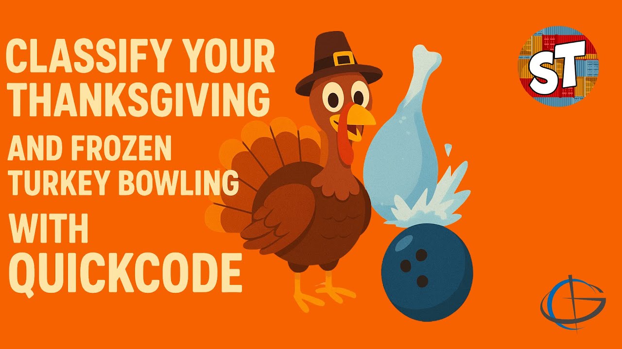 QuickCodeAI's tweet card. Classify Your Thanksgiving and Frozen Turkey Bowling with QuickCode