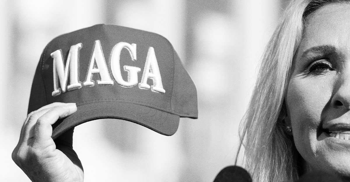 jonathanchait's tweet card. The “Jewish space lasers” lady may be positioning herself to lead the MAGA movement.