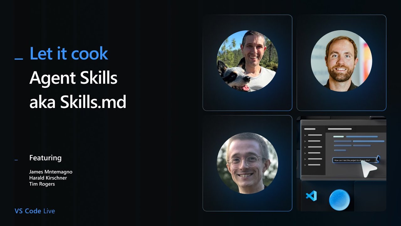 JamesMontemagno's tweet card. Let it Cook - Agent Skills aka Skills.md in VS Code