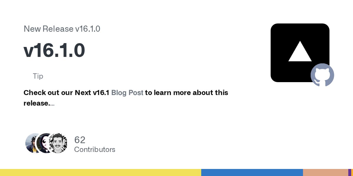 jqueryscript's tweet card. TipCheck out our Next v16.1 Blog Post to learn more about this release. Core Changes fix: Rspack throw error when using ForceCompleteRuntimePlugin: #85221 fix: build CLI output not displaying Pro...