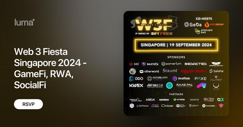 Seraph_global's tweet card. DIFY's Web 3 Fiesta Singapore IS BACK! Since Token 2049 Singapore 2023, we've brought the fiesta across to Dubai, Vietnam, Malaysia, and Korea in 2024 alone,…