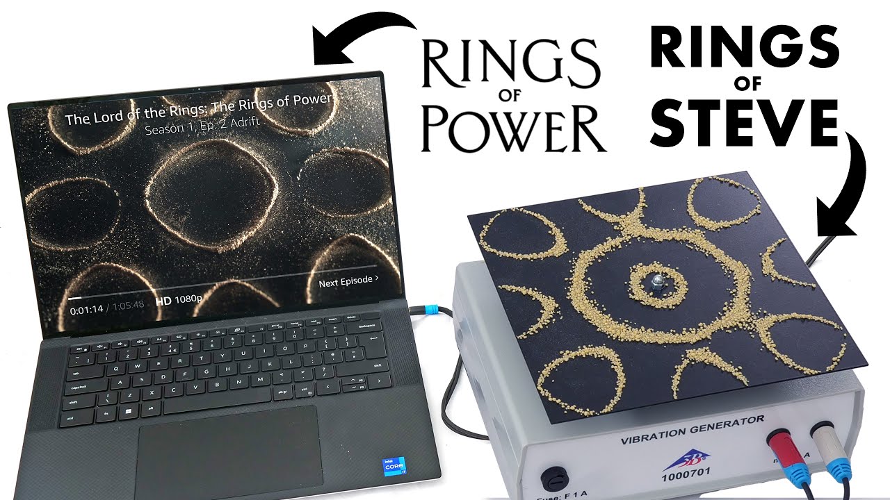 standupmaths's tweet card. I recreated the Rings of Power with a vibrating square