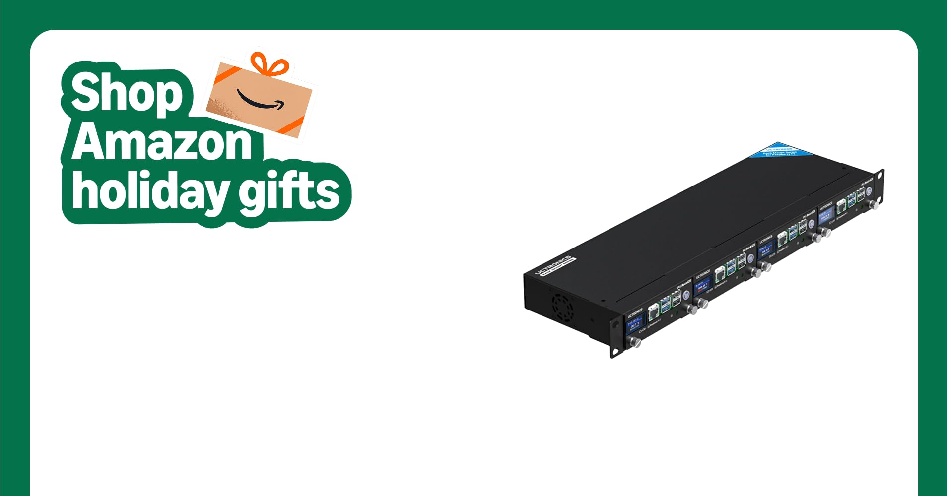 UC_TRONICS's tweet card. UCTRONICS Pi 5 Rack Pro, Raspberry Pi 5 NVMe Rack with 4 × M.2 NVMe SSD Base, PCIe to NVMe, Safe Shutdown, 0.96" Color LCD