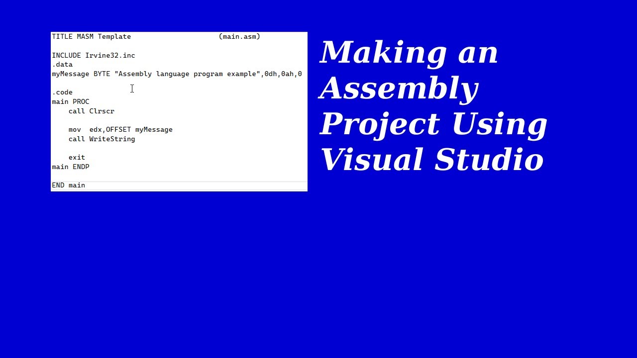 gmwagner's tweet card. Assembly Language Programming Basics in Visual Studio – Pima Commun...
