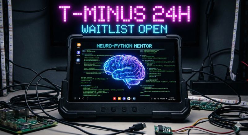 M_S_Jakubowski's tweet card. Słowo się rzekło. Za ~24h udostępniam mojego AI Mentora. ⏳ Wczoraj zapowiedziałem, że po zakończeniu 1. tygodnia wyzwania #NeuroPython upublicznię narzędzie (Gema), które "męczy" mnie na Samsung DeX....