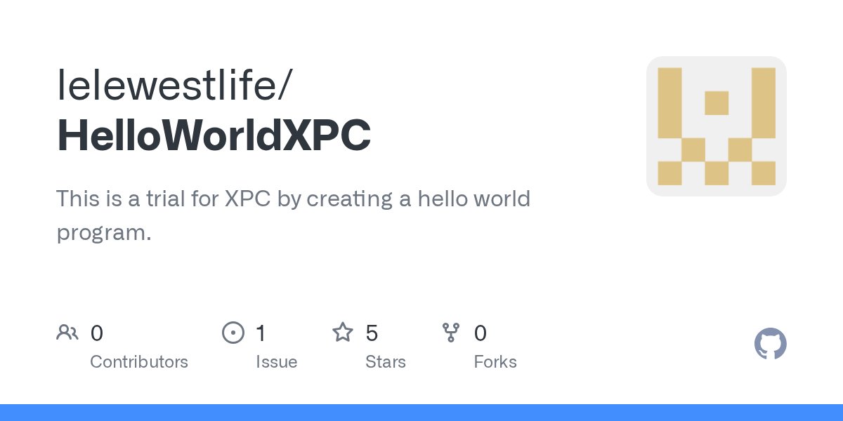 oss_objc's tweet card. This is a trial for XPC by creating a hello world program. - lelewestlife/HelloWorldXPC