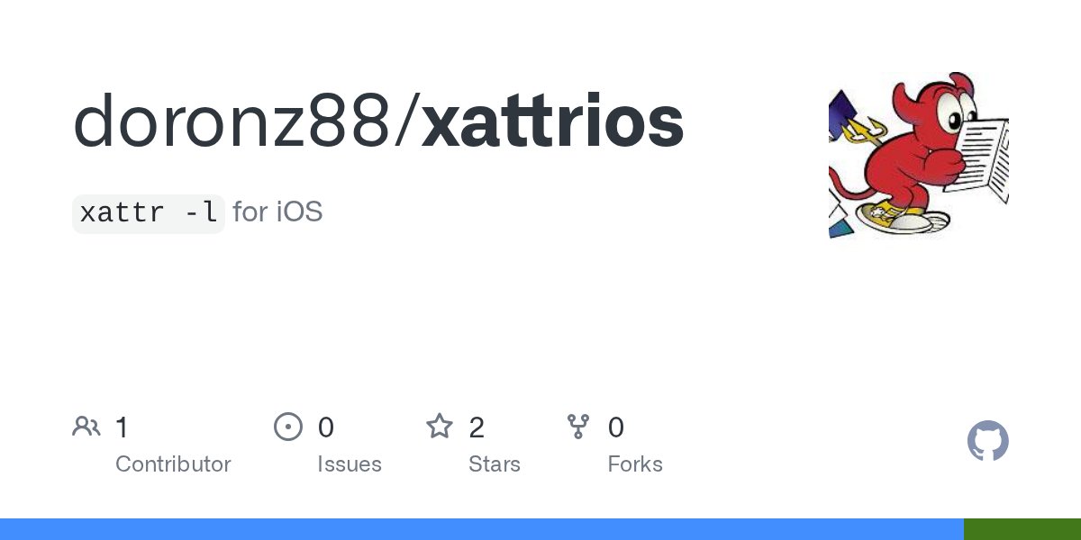 oss_objc's tweet card. `xattr -l` for iOS. Contribute to doronz88/xattrios development by creating an account on GitHub.