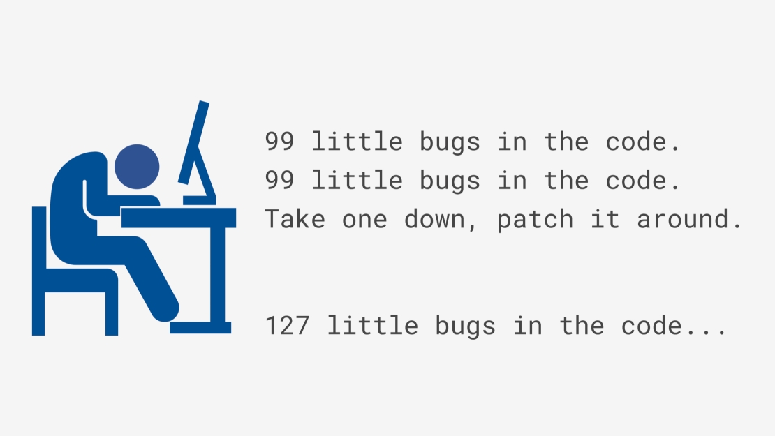 codeacio's tweet card. Wrapping your head around some mysterious bugs can sometimes be very tricky. However, be it 99 or 127 little bugs, systematic debugging can patch them all!