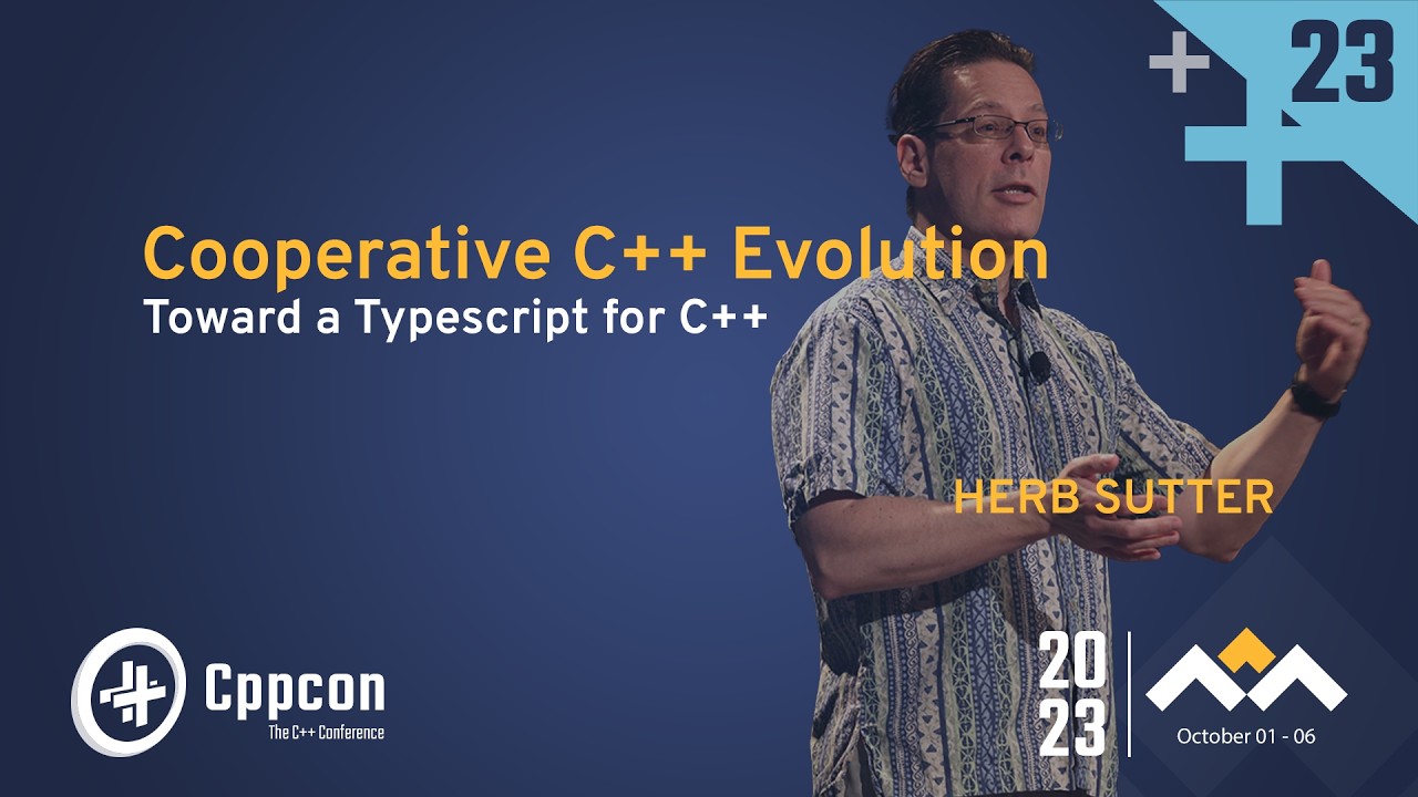 AndyDentPerth's tweet card. Plenary: Cooperative C++ Evolution - Toward a Typescript for C++ -...
