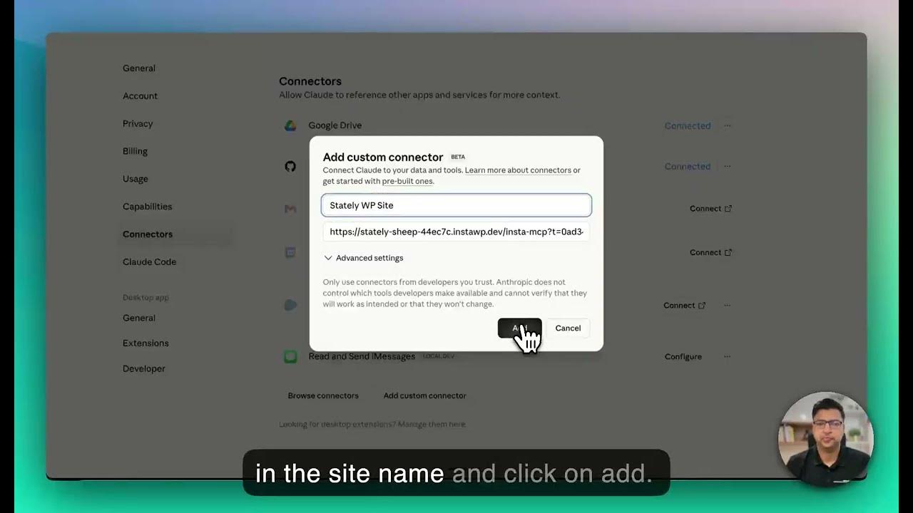 insta_wp's tweet card. Enable MCP on WordPress sites using InstaWP
