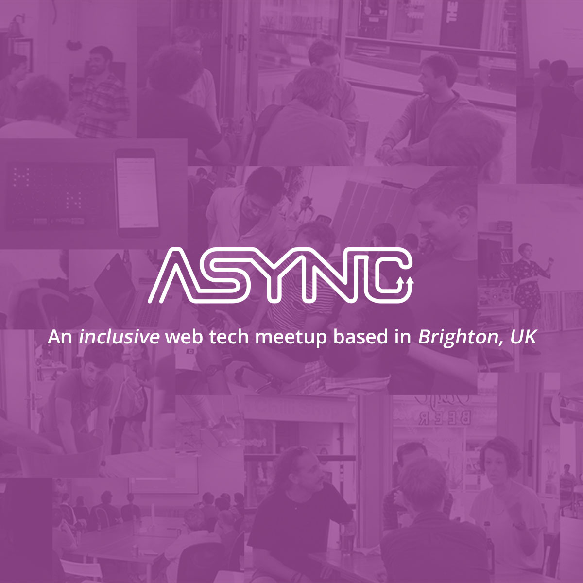 asyncjs's tweet card. An inclusive web tech meetup based in Brighton, UK