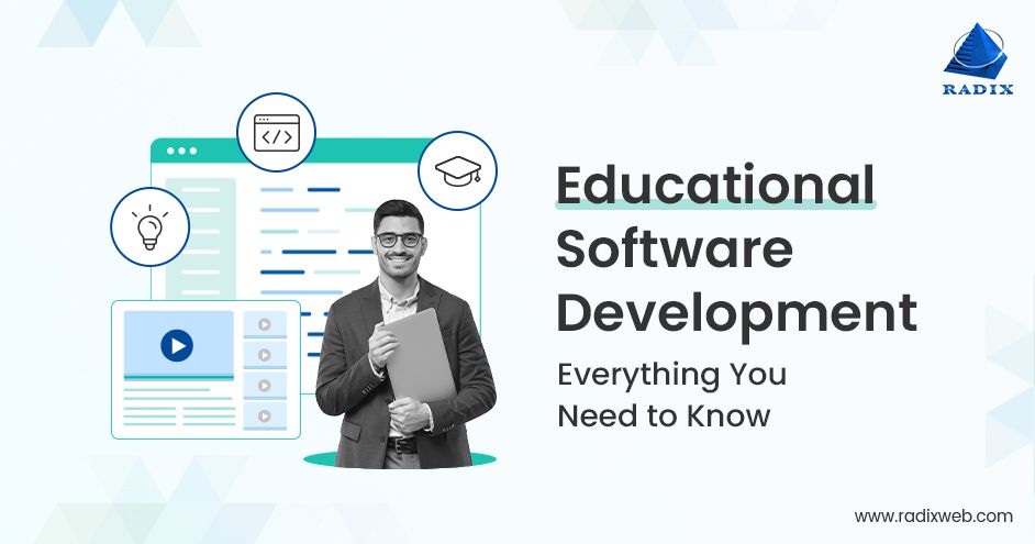 radixweb's tweet card. Learn about educational software development, including its key features, types, benefits and costs, and how it can revolutionize learning for all.