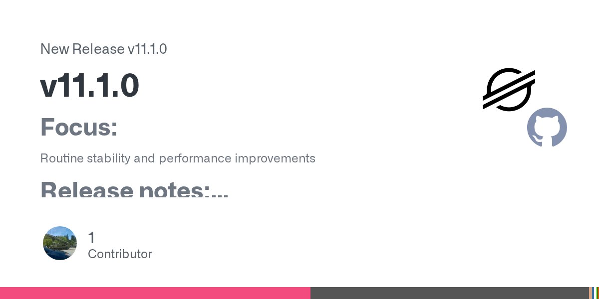 JedMcCaleb's tweet card. Focus: Routine stability and performance improvements Release notes: Stability improvements Better handling of bad history archives Properly deal with unknown log partitions Nomination metrics are...