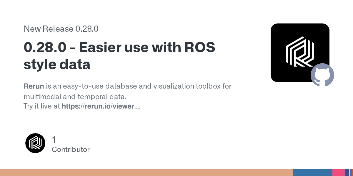 rerundotio's tweet card. Rerun is an easy-to-use database and visualization toolbox for multimodal and temporal data. Try it live at https://rerun.io/viewer. Python: pip install rerun-sdk Rust: cargo add rerun and cargo i...
