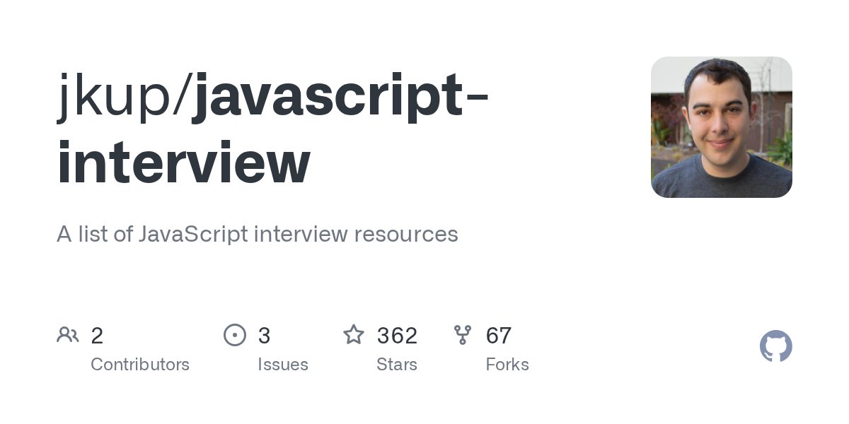 jkup's tweet card. A list of JavaScript interview resources. Contribute to jkup/javascript-interview development by creating an account on GitHub.