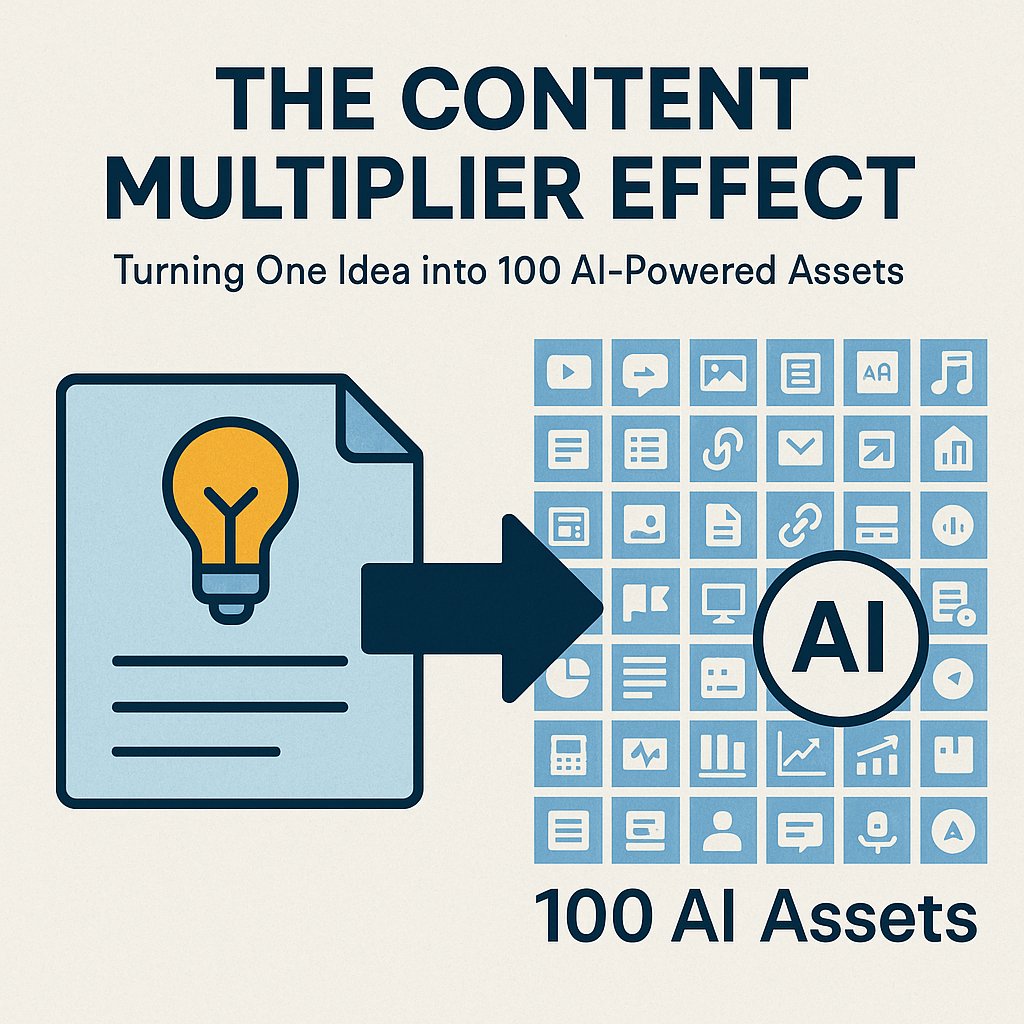 RazorSharpDigit's tweet card. Turn one idea into 100 AI-powered content assets. Learn how to scale content fast with the Content Multiplier Effect. Read the full guide.