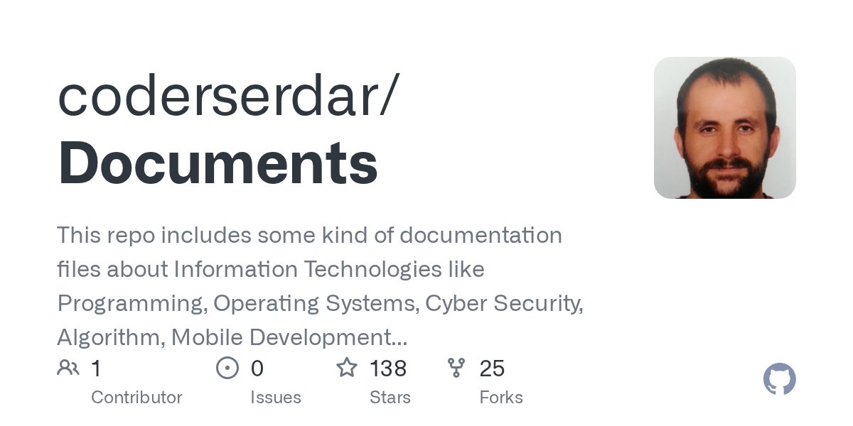 DelphiDevelop's tweet card. This repo includes some kind of documentation files about Information Technologies like Programming, Operating Systems, Cyber Security, Algorithm, Mobile Development etc. - coderserdar/Documents
